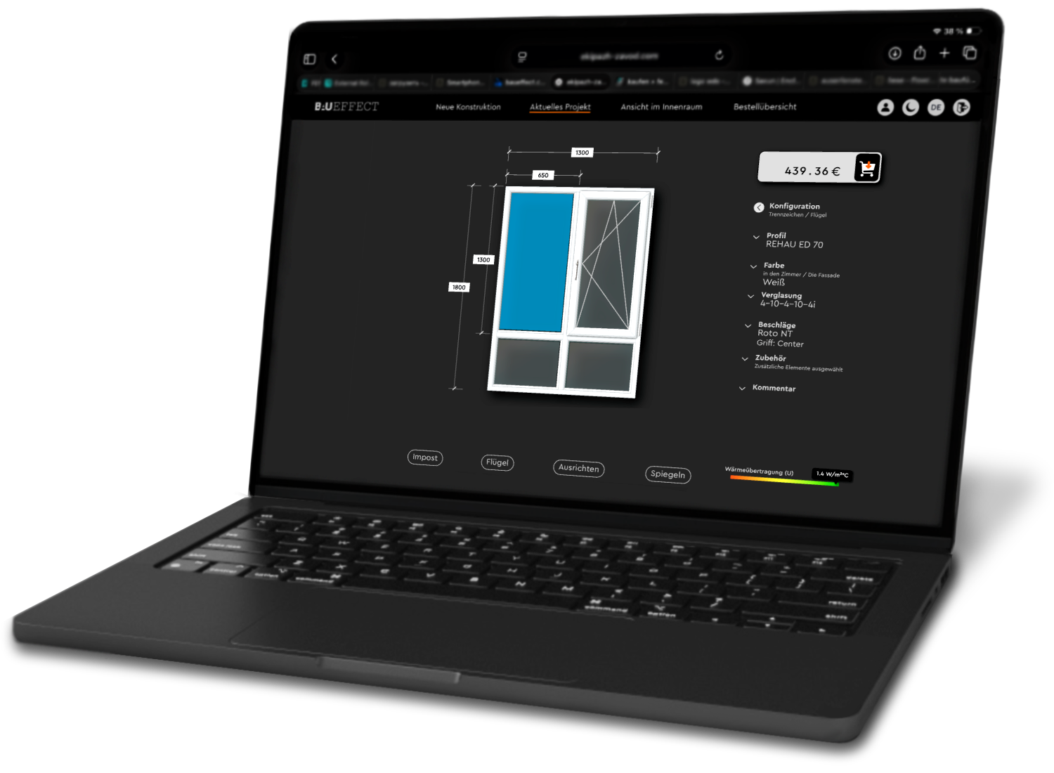 Laptop mit geoeffneter Anwendung